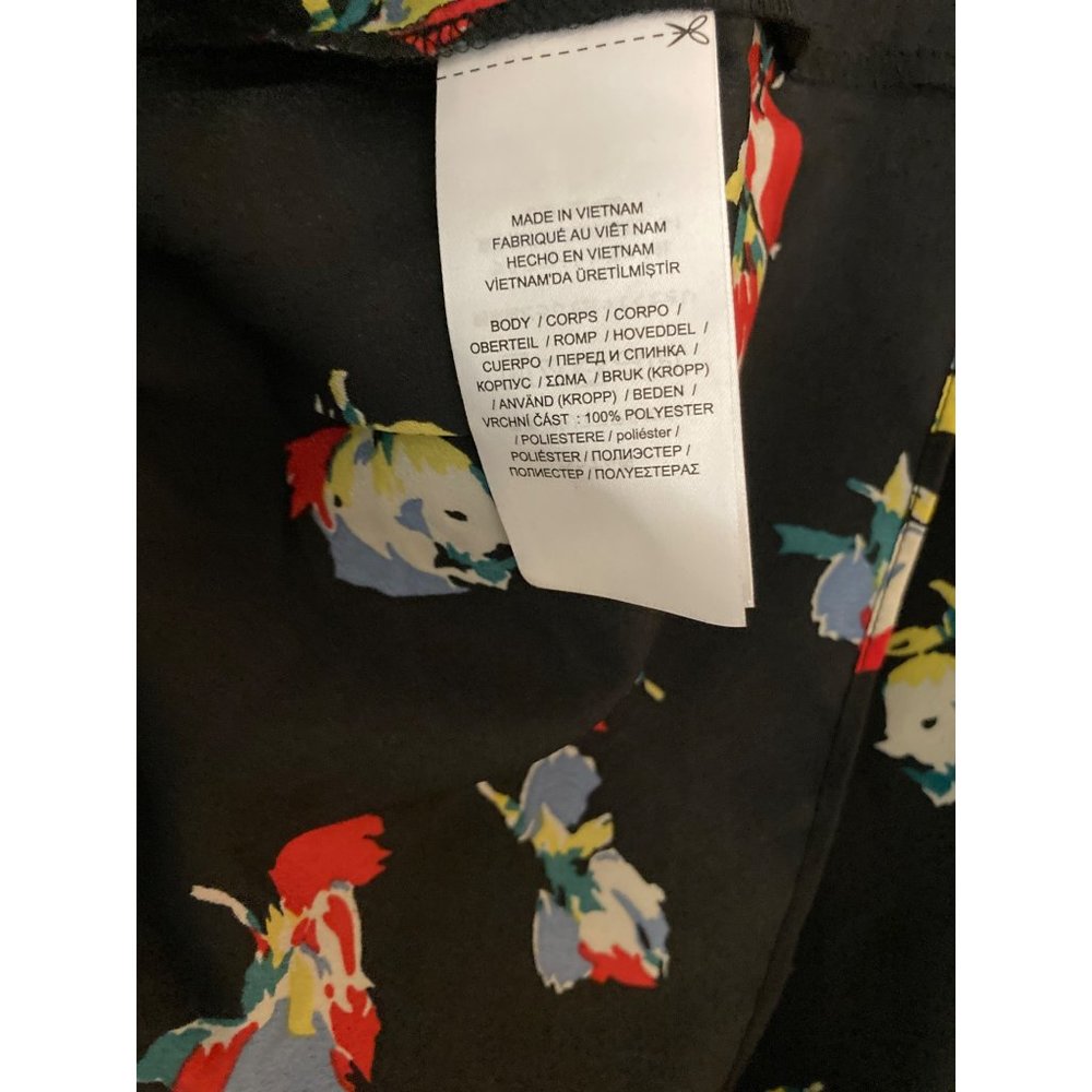 NWT LAUREN RALPH LAUREN FLORAL CREPE TIE-NECK DRESS POLO BLACK /RED Varies - Picture 9 of 9